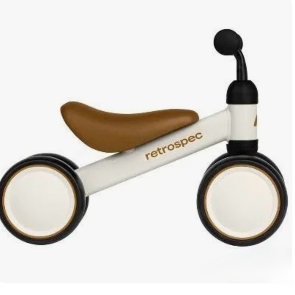 Retrospec Kids Balance Bike - White and Brown 12 -24 Months